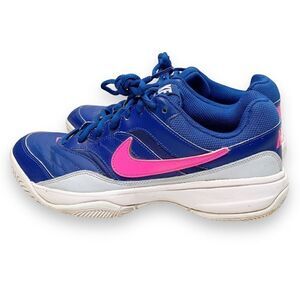 Nike Performance Court LITE Tennis Shoes blue/pink blast/white Women's Size: 8.5